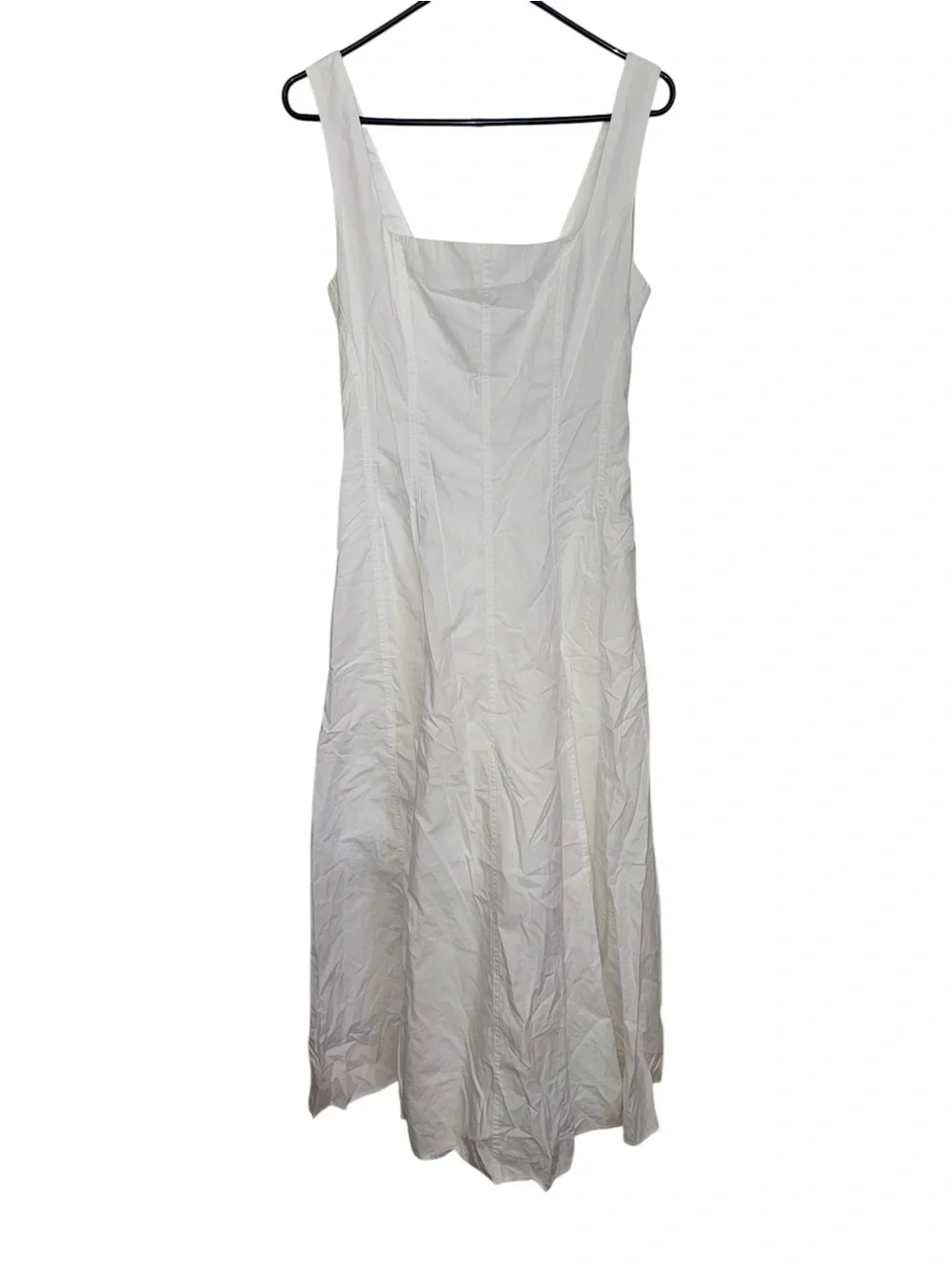 Commense White Lace-Up Back V-Neck Midi Dress - Picture 2 of 8